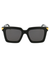 Bottega Veneta Grey Square Ladies Sunglasses Bv1005s 001 53 In Black