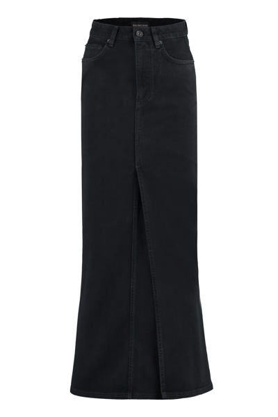 Balenciaga Denim Skirt In Black