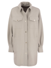 Herno Resort Shirt In Lightweight Boiled Wool In Ice