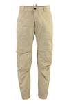 Dsquared2 Distressed-effect Cotton Cropped Trousers In Sand