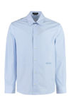 Versace Men Seashell Baroque Striped Shirt In Light Blue