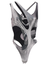 MUGLER SWIMSUIT CUT OUTS AND SEQUINS
