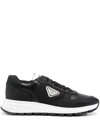 Prada Nubuck And Nylon High-top Sneakers In Schwarz