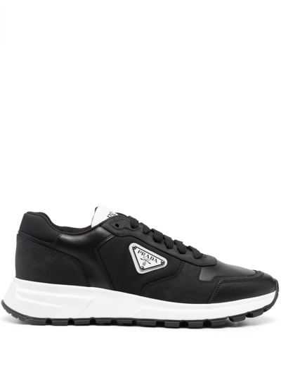 Prada Logo-print Low-top Sneakers In Black