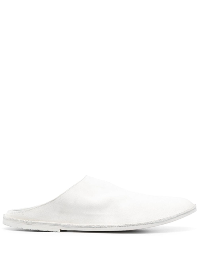 Marsèll Strasacco Round-toe Leather Slippers In White
