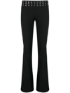 Blumarine Eyelet-embellished Flared Trousers In Schwarz