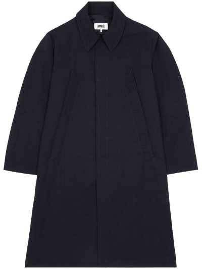 Mm6 Maison Margiela Button-up Trench Coat In Black