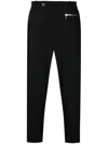 Balmain Black Zip-pocket Straight Trousers In Schwarz