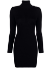Elisabetta Franchi Schwarze Strickkleid Mit Hohem Kragen In Schwarz