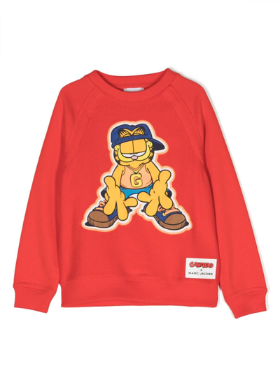 Marc Jacobs Kids' Garfield Cotton Sweatshirt In Red