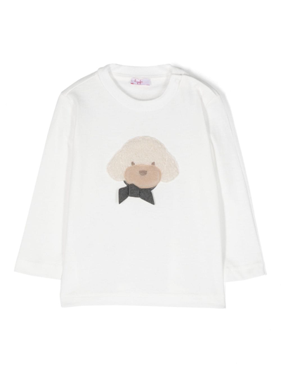 Il Gufo Babies' Appliqué-detail Cotton Sweatshirt In White