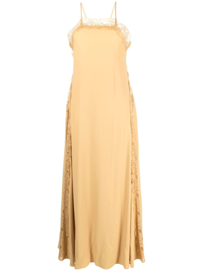 Erika Cavallini Floral-lace Sleeveless Dress In Gelb