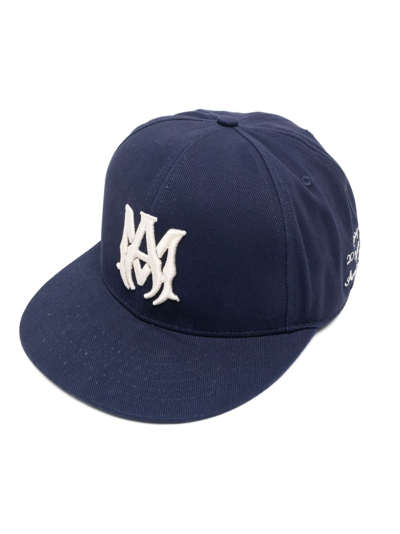 Amiri Logo-embroidered Cotton Cap In Blue