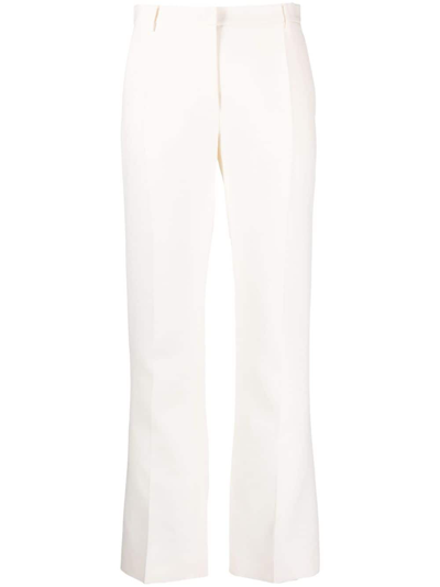 Valentino High-waisted Straight-leg Trousers In White