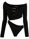 Louisa Ballou Strapless Asymmetrical Swimsuit In Schwarz