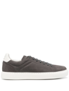 Brunello Cucinelli Nubuck-leather Low-top Sneakers In Black