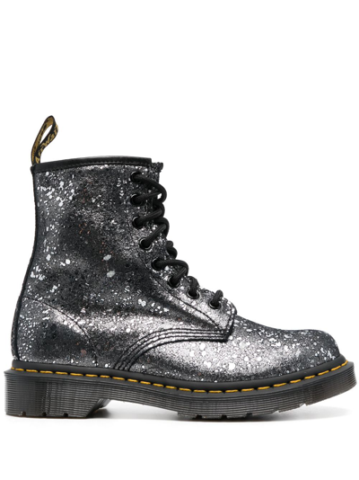 Dr. Martens' 1460 Metallic-finish Leather Boots In Grau