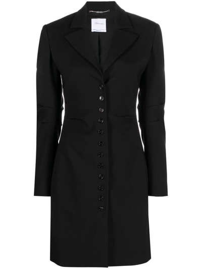 Blumarine Notched-lapel Single-breasted Coat In Schwarz