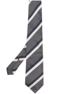 Brunello Cucinelli Stripe-print Pointed-tip Tie In Grau