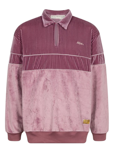 Advisory Board Crystals Logo-embroidered Velour Pullover In Rosa