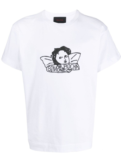 Simone Rocha Graphic-print Cotton T-shirt In White