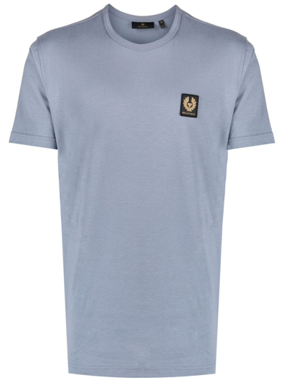 Belstaff Logo-patch Cotton T-shirt In Blau