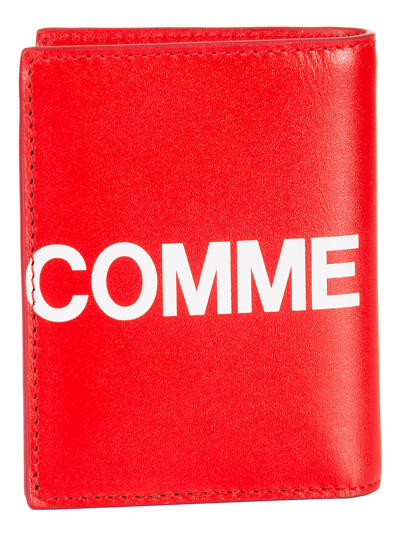 Comme Des Garçons Shirt Logo Print Wallet In Red