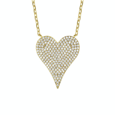Rachel Glauber 14k Gold Plated With Pave Diamond Cubic Zirconia Heart Layering Neckla