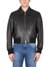 Ami Alexandre Mattiussi Black Zipped Leather Jacket In Black