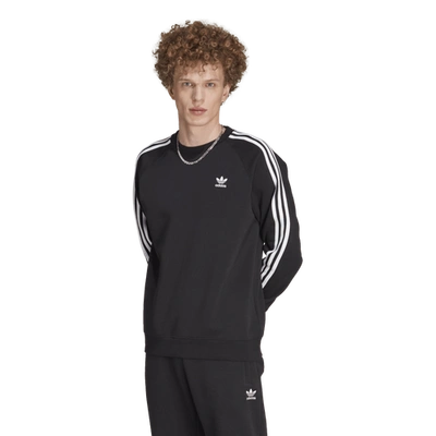 Adidas Originals Mens  3-stripes Crew In Black/white