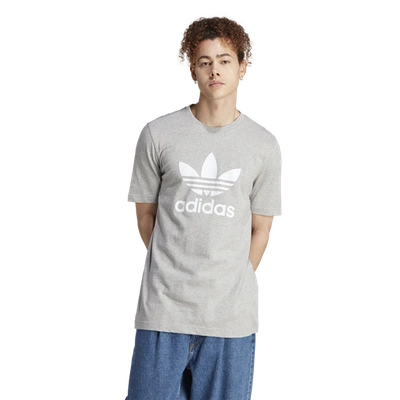 Adidas Originals Mens  Big Trefoil Short Sleeve T-shirt In Gray/white