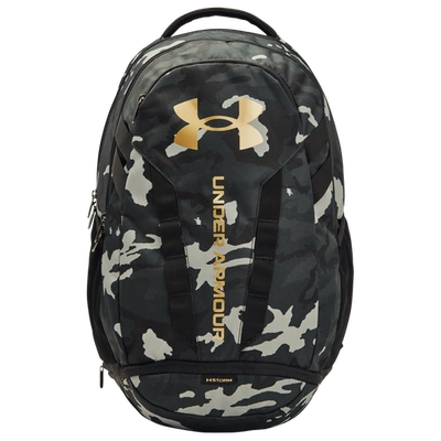 Under Armour Hustle Backpack 5.0 In Black/black/metallic Gold