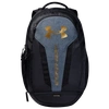 Under Armour Hustle Backpack 5.0 In Black/black/metallic Gold