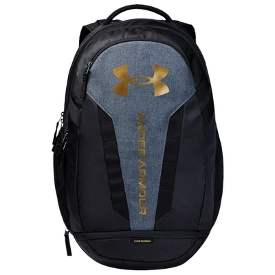 Under Armour Hustle Backpack 5.0 In Black/black/metallic Gold