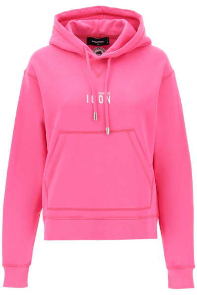 Dsquared2 Oversized Fuchsia Mini Icon Hoodie For Women