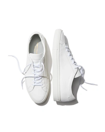 Common Projects Men's Achilles Leather Low-top Sneakers, White