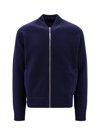 Givenchy Blue Jacket With High Neck And Logo Patch On The Front In Wool And Cashmere Blend Man In Blue