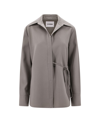 Jil Sander Wool Shirt With V-neckline And Front Tie In Green