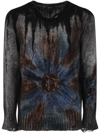 AVANT TOI LIQUID ART EFFECT ROUND NECK PULLOVER WITH DESTROYED EDGES,223WU3355CSGV.B