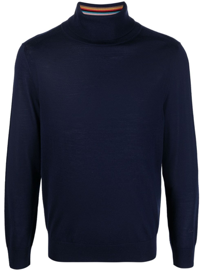 Paul Smith Mens Sweater Roll Neck In Blues