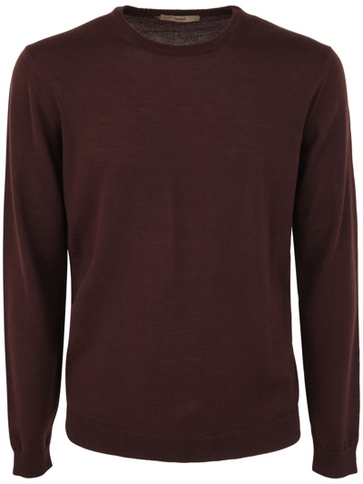 Nuur Long Sleeve Crew Neck Sweater In Red
