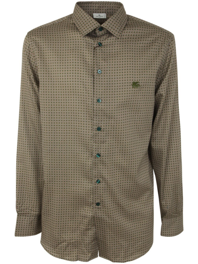 Etro Roma Shirt With Logo In Green