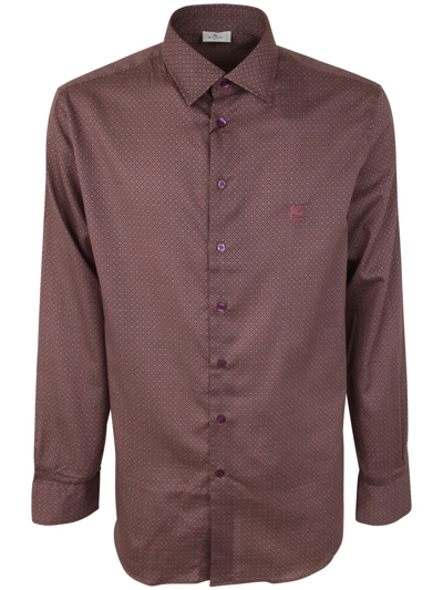 Etro Roma Shirt With Logo In Pink &amp; Purple