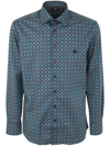 Etro Roma Shirt With Logo In Blue