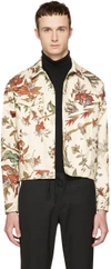 MCQ BY ALEXANDER MCQUEEN Beige Denim Floral Billy Jacket