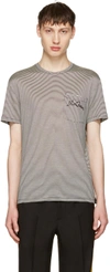 ALEXANDER MCQUEEN Black & Off-White Striped Pocket T-Shirt