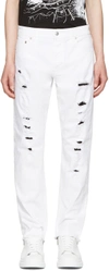 ALEXANDER MCQUEEN ALEXANDER MCQUEEN WHITE DISTRESSED JEANS