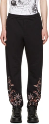 ALEXANDER MCQUEEN Black Embroidered Lounge Pants