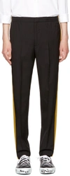 ALEXANDER MCQUEEN Black Satin Side Band Trousers