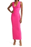 BEBE DEEP V-NECK BANDAGE SWEATER DRESS